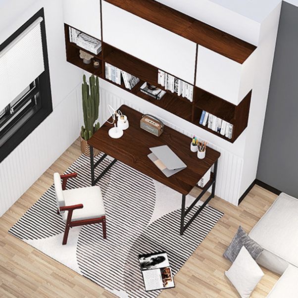 Industrial Style Home Office Desk Wooden Rectangular Writing Desk Clearhalo 'furn' 'furn_office_desk' 'Furniture' 'furniture_office_desk' 'Office Desks' 'Office Furniture' 'office_desk' 1200x1200_c1f73d46-707a-48b0-ade8-881035d15141