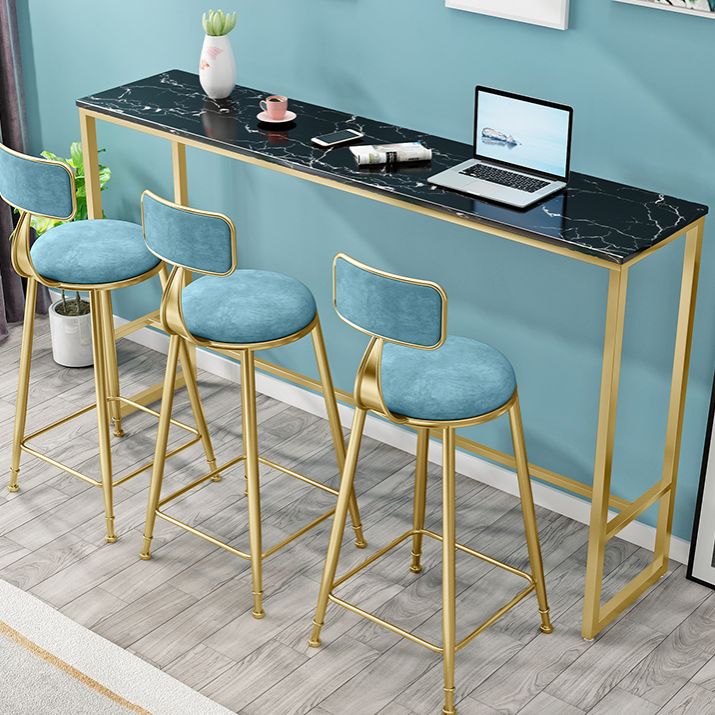 Marble Bistro Bar Table with Rectangle Table Top Trestle Table - 41.3" H Clearhalo 'Bar Furniture' 'Bar Tables' 'bar_tables' 'furn' 'furn_bar_tables' 'Furniture' 'furniture_bar_tables' 'Kitchen & Dining Furniture' 1200x1200_c1f9671c-c406-4de2-8fae-42d0a1ef663a