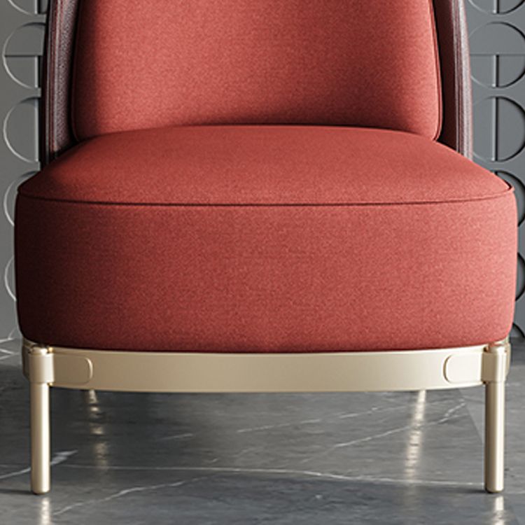 Armless Chair 31.49" Wide Faux Leather and Linen  Chair for Living Room