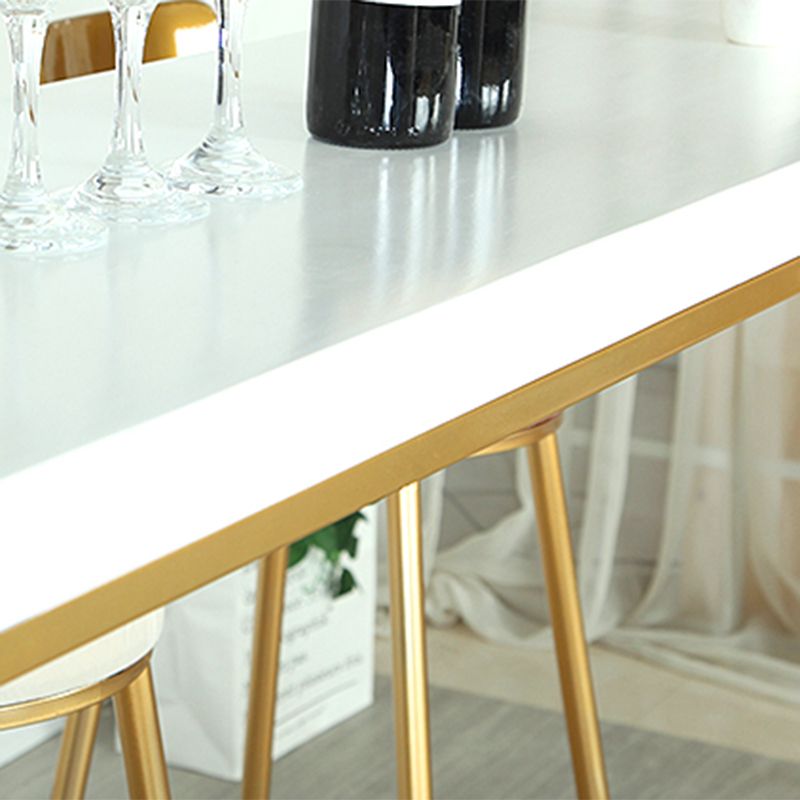 Juego de mesa de Pub rectangular moderna de 1/4 piezas, mesa de mostrador de madera con taburetes altos