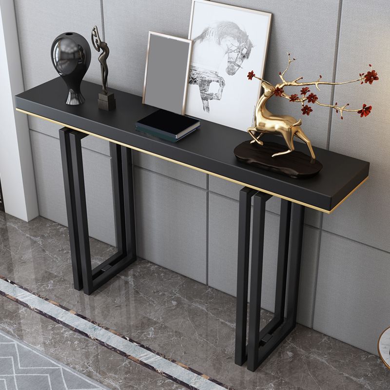 Mesa de mármol contemporáneo 4 patas console mesa rectángulo de sofá resistente a los rasguños
