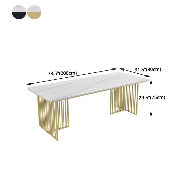 長方形のホームオフィスライティングデスクインダストリアルスタイルスレッドベースオフィスデスク
