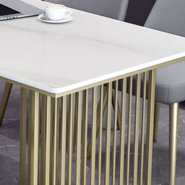 長方形のホームオフィスライティングデスクインダストリアルスタイルスレッドベースオフィスデスク