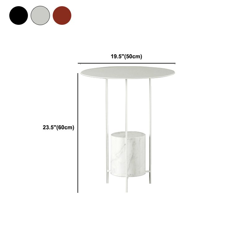 Triple Pin Round Side Table Mid-Century Metal Side End Table