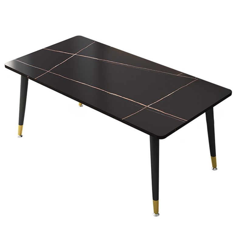 Simple Sintered Stone Dining Table Kitchen Rectangle Shape Dining Table with 4 Legs Base Clearhalo ' dining_table' 'Dining Tables & Seating' 'Dining Tables' 'furn' 'furn_dining_table' 'Furniture' 'furniture_dining_table' 'Kitchen & Dining Furniture' 'kitchen&dining_furn' 'kitchen' 'kitchen_dining_table' 1200x1200_c1fcb256-007f-4e9b-bfa2-29c83095fef1