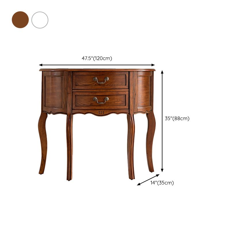 Mid-Century Modern Wood Accent Table Half Moon Console Sofa Table for Hall Clearhalo 'Console Tables' 'console_tables' 'Entry & Mudroom Furniture' 'furn' 'furn_console_tables' 'Furniture' 1200x1200_c1fe0db5-857f-48df-91fd-f9c448aea324