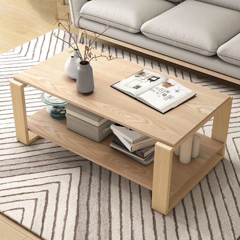 Tavolino da caffè rettangolare a slitta in legno artificiale o tavolino moderno