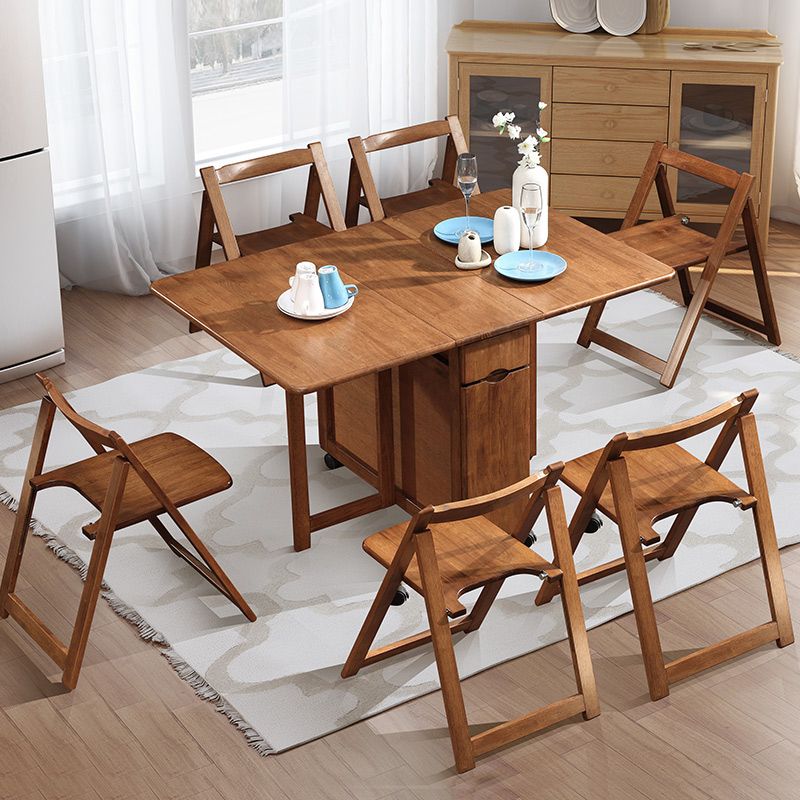 Mid-Century Modern Dining Table 51.18" Rectangle Rubberwood Drop-Leaf Table(only table) Clearhalo ' dining_table' 'Dining Tables & Seating' 'Dining Tables' 'furn' 'furn_dining_table' 'Furniture' 'furniture_dining_table' 'Kitchen & Dining Furniture' 'kitchen&dining_furn' 'kitchen' 'kitchen_dining_table' 1200x1200_c1fecfa3-0fde-4533-9dd0-79fcc26b98ef