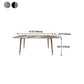 Modern Rectangle Dining Table Sintered Stone Top Ash Base Table with 4 Legs