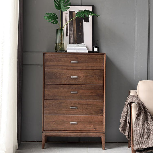 Solid Wood 5- Drawer Accent Chest Brown Chest for Living Room Clearhalo 'Cabinets & Chests' 'cabinets_chests' 'furn' 'furn_cabinets_chests' 'Furniture' 'Living Room Furniture' 1200x1200_c1ff9fa4-5032-4a37-a510-dc310cef03f3