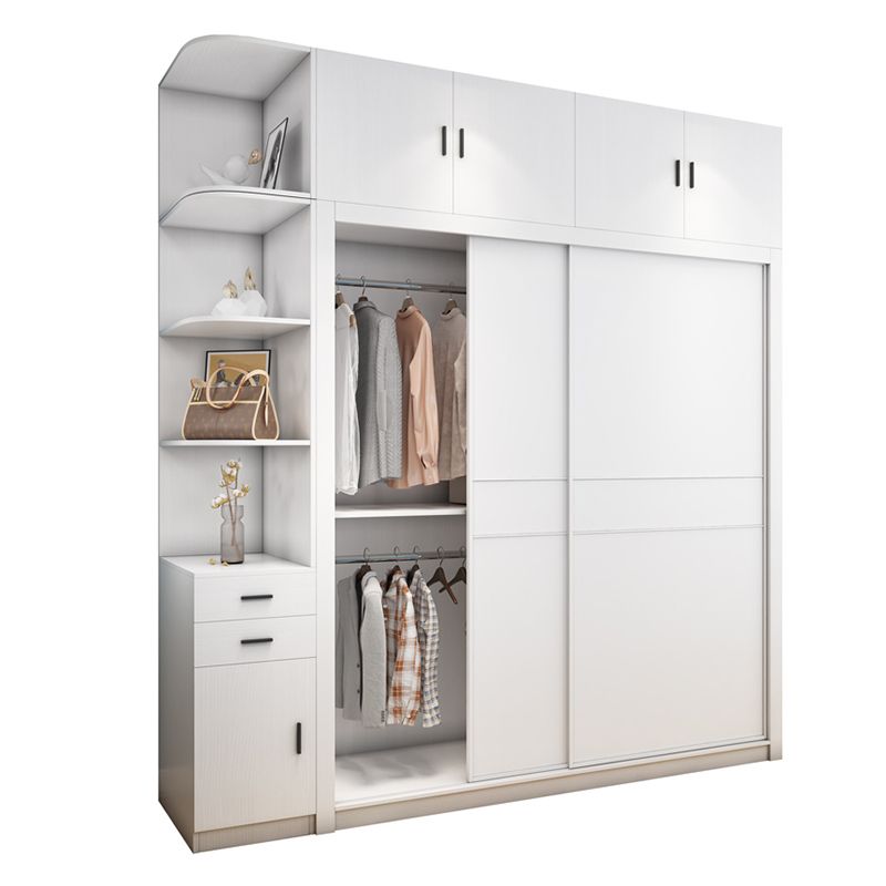 Hedendaagse stijl Garderobe Armoire wit ontworpen houten garderobe met lade
