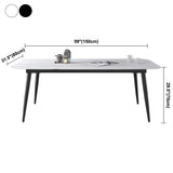 Simplicity Style Home Sintered Stone Dining Table Carbon Steel Base Rectangle Table Clearhalo ' dining_table' 'Dining Tables & Seating' 'Dining Tables' 'furn' 'furn_dining_table' 'Furniture' 'furniture_dining_table' 'Kitchen & Dining Furniture' 'kitchen&dining_furn' 'kitchen' 'kitchen_dining_table' 1200x1200_c200abf0-f0c5-44ac-bcbe-35667e8f0f28