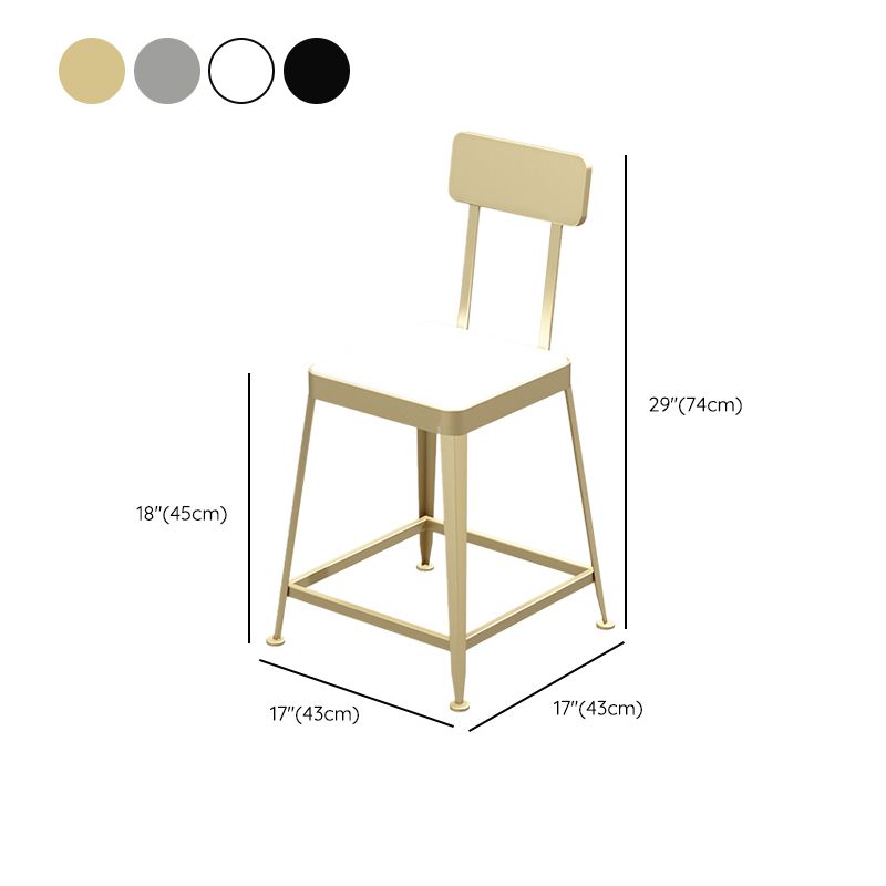 Glam Backrest Armless Counter Stool Iron Bar Stool with Cushion and Pedal for Cafe Clearhalo 'Bar Furniture' 'Bar Stools' 'bar_stools' 'furn' 'furn_bar_stools' 'Furniture' 'Kitchen & Dining Furniture' 1200x1200_c202d591-0834-4b8c-816a-305f6ea5e31c