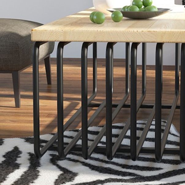 Metal Frame 1 Single Coffee Table Nordic Wood Rectangular Cocktail Table with Storage Clearhalo 'Coffee & Accent Tables' 'Coffee Tables' 'coffee_tables' 'furn' 'furn_coffee_tables' 'Furniture' 'Living Room Furniture' 1200x1200_c2034c99-2458-49e2-9fbe-6c85023b4f79