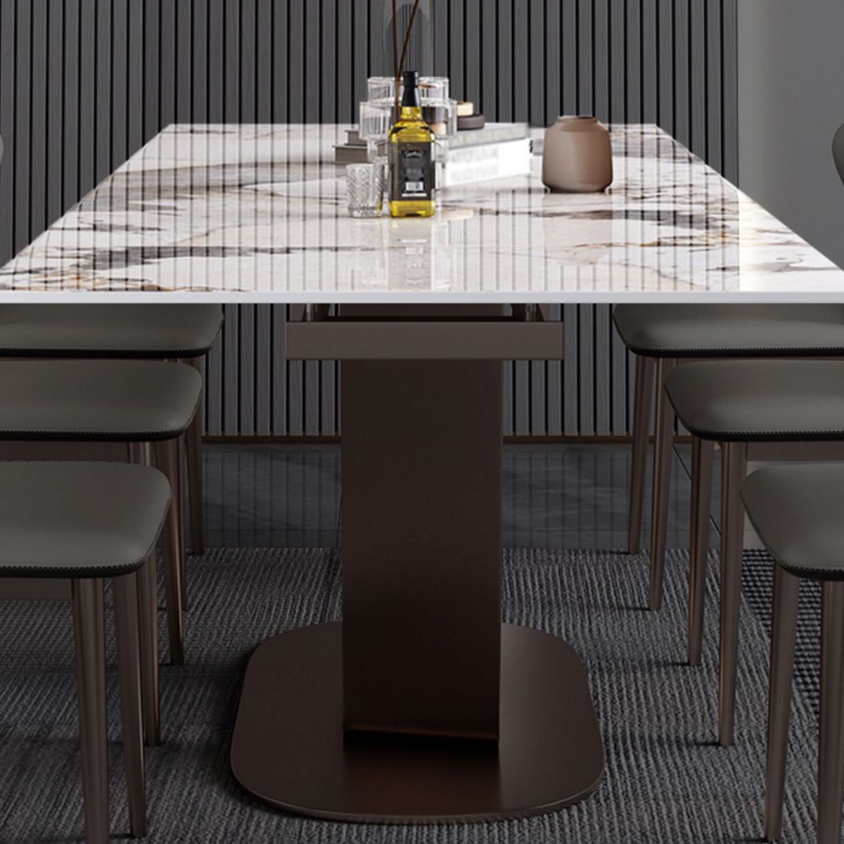 Glam 1/2/5/7 Pieces Dinette Set Sintered Stone Dining Room Set Clearhalo 'Dining Room Sets' 'Dining Tables & Seating' 'dining_room_set' 'Furniture' 'furniture_dining_room_set' 'Kitchen & Dining Furniture' 1200x1200_c20447f8-4119-413a-a241-3b10e98303af