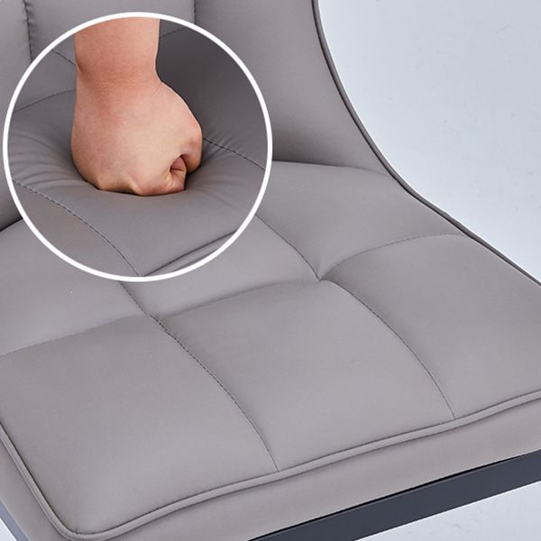 Scandinavian Home Side Chair Solid Back Metal Upholstered Dining Room Chair Clearhalo ' kitchen&dining_furn' 'Dining Chairs' 'Dining Tables & Seating' 'dining_chair' 'furn' 'furn_dining_chair' 'Furniture' 'furniture_dining_chair' 'Kitchen & Dining Furniture' 'kitchen' 1200x1200_c204bdca-90d6-4d86-bac1-ac1cda600dc2