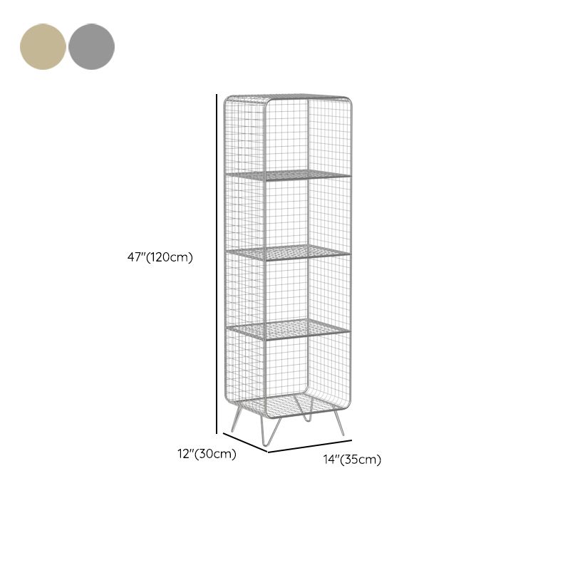 Metal Closed Back Standard Bookshelf Modern Style Bookcase with Shelves Clearhalo 'Bookcases' 'furn' 'furn_bookcases' 'Furniture' 'Office Furniture' 1200x1200_c205192e-e8a8-4325-9766-d79e26c3b6f0