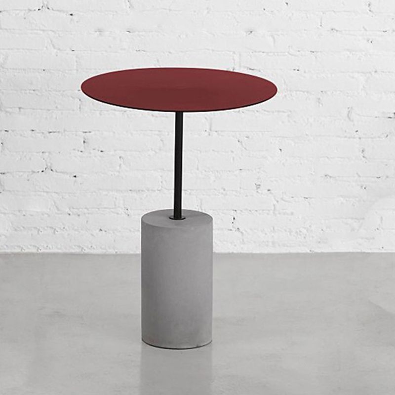 Moderner Metallrund -Top Side Table Beton -Sockel -Endtisch