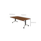 Folding Meeting Room Office Desk Steel Base Writing Desk with Caster Wheels