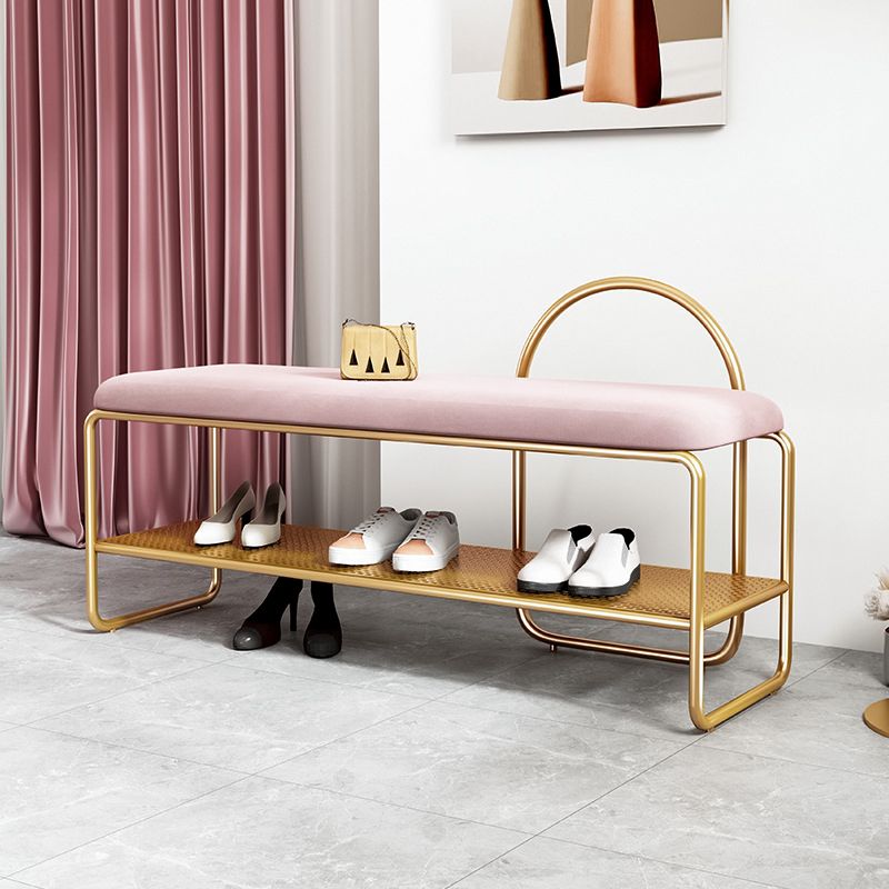 12.6 Inch Wide Glam Bench Foam Cushioned Bench with Shoe Storage Clearhalo 'Benches' 'Chairs & Seating' 'furn' 'furn_benches' 'Furniture' 'Living Room Furniture' 1200x1200_c208a3ce-e0a7-466b-91b0-27e740544346