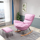 Modern Style Rocking Chair Upholstered Faux Leather Rocking Accent Chair Chair Clearhalo 'Chairs & Seating' 'furn' 'furn_rocking_chairs' 'Furniture' 'Living Room Furniture' 'Rocking Chairs' 'rocking_chairs' 1200x1200_c2091a8f-80a7-48c9-8b0f-6b51986f4cc7