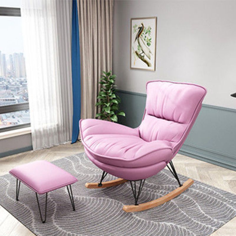 Modern Style Rocking Chair Upholstered Faux Leather Rocking Accent Chair Chair Clearhalo 'Chairs & Seating' 'furn' 'furn_rocking_chairs' 'Furniture' 'Living Room Furniture' 'Rocking Chairs' 'rocking_chairs' 1200x1200_c2091a8f-80a7-48c9-8b0f-6b51986f4cc7