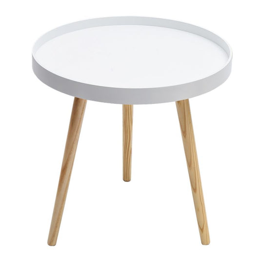 19.6"H Modern 3 Legs Wood Base Plastic Round Tray Top Coffee Table Clearhalo 'Coffee & Accent Tables' 'Coffee Tables' 'coffee_tables' 'furn' 'furn_coffee_tables' 'Furniture' 'furniture_coffee_tables' 'Living Room Furniture' 1200x1200_c2091e3f-a104-48bc-acfd-7f65444c040c