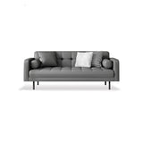 Faux Leather Biscuit Back Sofa 31.49" H Modernism Square Arm Sofa Clearhalo 'furn' 'furn_sofas' 'Furniture' 'furniture_sofas' 'kitchen' 'kitchen_sofas' 'Living Room Furniture' 'Sofa' 'sofas' 1200x1200_c20bd23f-bcf8-4024-865b-bae3ced5a3b1