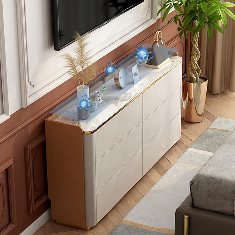 Director glamoroso de 11.7 pulgadas Cofras de almacenamiento de piedra con 6 cajones