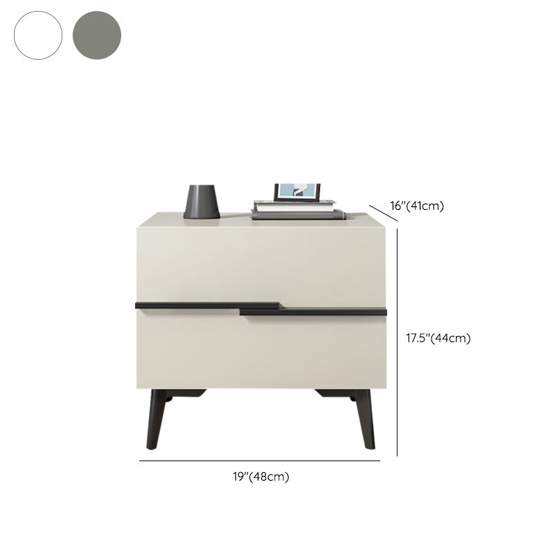 2つの引き出し付きのコンテンポラリーナイトテーブルフェイクウッドベッドサイドキャビネット