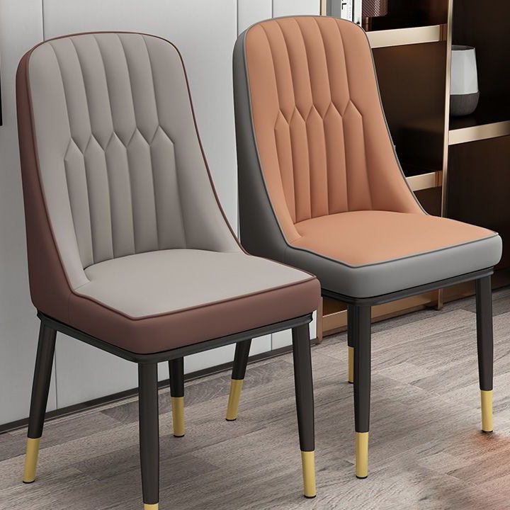 PU lederen eetstoelen industriële Parsons stoel met metalen benen