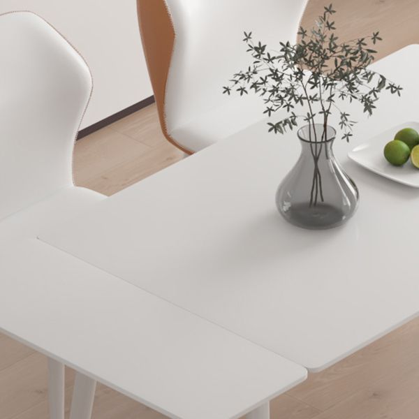 Contemporary Extendable Rectangular White Dining Table with 4 Foot Clearhalo 'Dining Tables & Seating' 'Dining Tables' 'dining_table' 'furn' 'furn_dining_table' 'Furniture' 'Kitchen & Dining Furniture' 1200x1200_c20eaca0-9c3b-4c05-9694-d789d5b76fbf