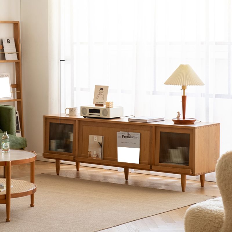 Scandinavian Enclosed Storage TV Stand Pine TV Media Console with Storage Clearhalo 'furn' 'furn_tv_stands_entertainment_centers' 'Furniture' 'Living Room Furniture' 'TV Stands & Entertainment Centers' 'TV Stands & Media Storage Furniture' 'tv_stands_entertainment_centers' 1200x1200_c210dc0a-c8be-4c40-a267-90b1db4f76db