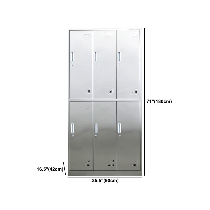 Metal Industrial Cabinet for Bathroom Steel Storage Cabinet with Hinged Door Clearhalo 'Armoires & Wardrobes' 'armoires_wardrobes' 'Bedroom Furniture' 'furn' 'furn_armoires_wardrobes' 'Furniture' 1200x1200_c21191bb-948d-470a-a05d-6458ff2bf045