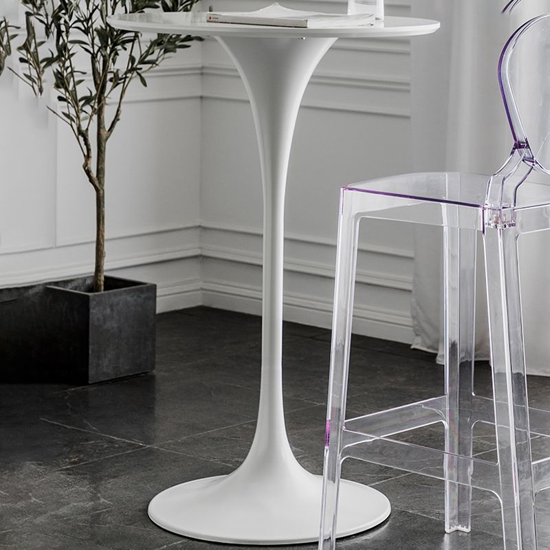 Tavolo da pranzo rotondo industriale di altezza della barra del piedistallo in metallo