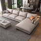 Recessed Arm Sofa & Chaise 129.92" W 66.93" x D 31.5 H" x Loose Back Sofa, Faux Leather