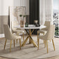 Sintered Stone Top Round Table Simplicity Gold Metal Base Dining Table