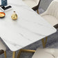 Stone Top Dining Table Traditional Luxury Table with Sled Base Clearhalo 'Dining Tables & Seating' 'Dining Tables' 'dining_table' 'furn' 'furn_dining_table' 'Furniture' 'Kitchen & Dining Furniture' 1200x1200_c2163109-5cb7-4286-8ca0-81bb560c0ad9
