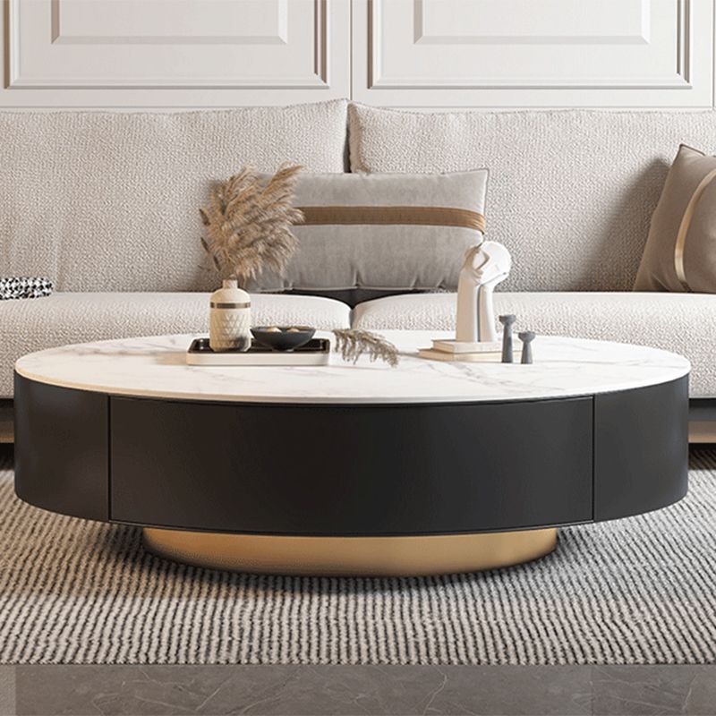 Metal Drum Coffee Table with Storage Round Cocktail Table in Black Clearhalo 'Coffee & Accent Tables' 'Coffee Tables' 'coffee_tables' 'furn' 'furn_coffee_tables' 'Furniture' 'Living Room Furniture' 1200x1200_c21a1d6b-de3b-4243-be54-782af955d52e