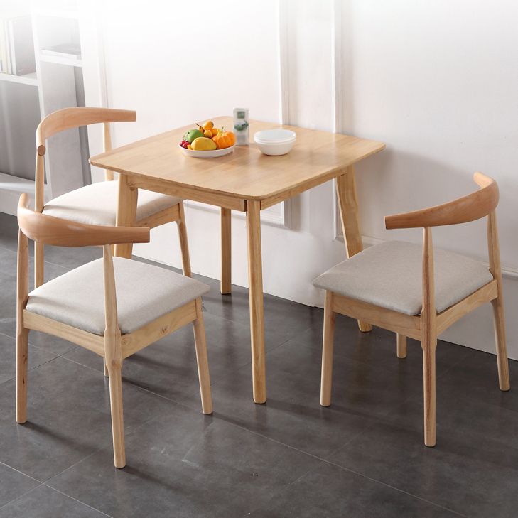 Square Wood Color Dining Table Industrial Solid Rubberwood 4 Legs Table for Dining Room Clearhalo ' dining_table' 'Dining Tables & Seating' 'Dining Tables' 'furn' 'furn_dining_table' 'Furniture' 'furniture_dining_table' 'Kitchen & Dining Furniture' 'kitchen&dining_furn' 'kitchen' 'kitchen_dining_table' 1200x1200_c21c38c4-65cb-47dd-b28e-4b3ac714a492