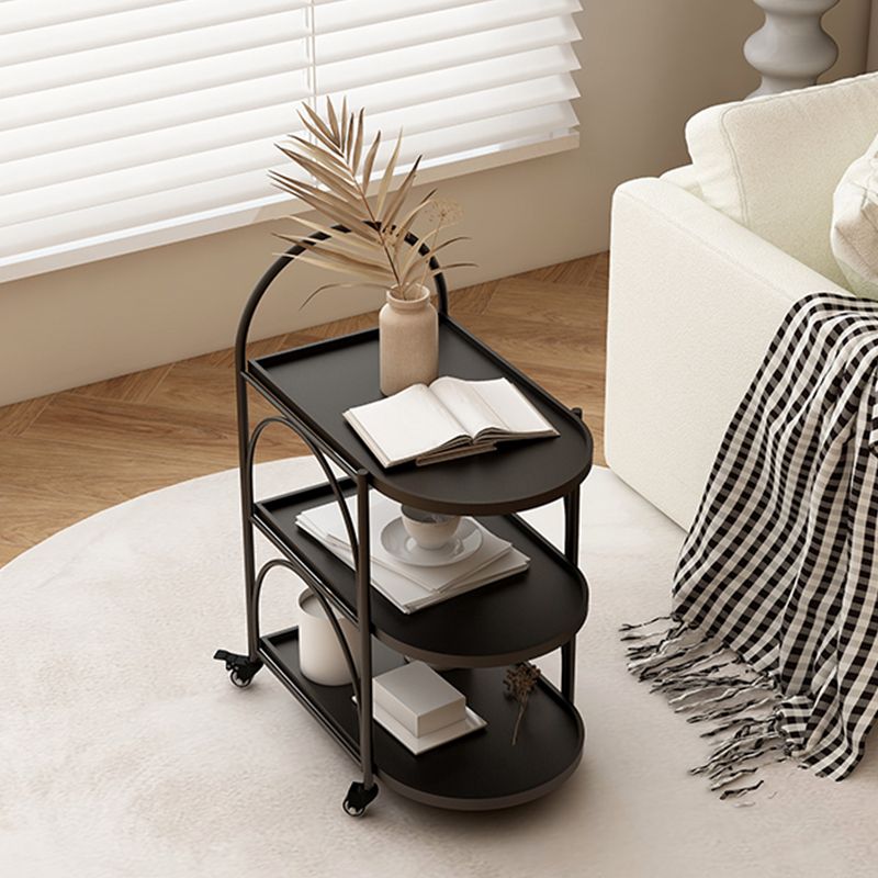 Tavolo da estremità ovale a 3 livelli con ruote laterale moderno con ruote