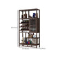 Traditional Brown Wine Rack Floor Wood Wine Bottle Rack for Living Room
