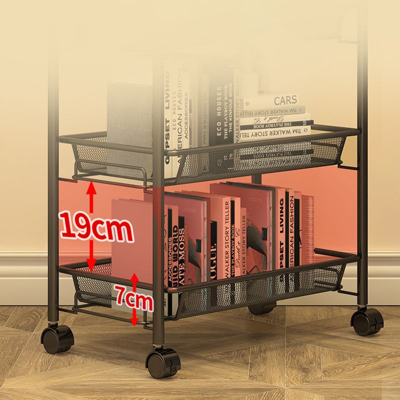 Libreria in stile moderno libreria aperta in metallo con ruote a terra per casa