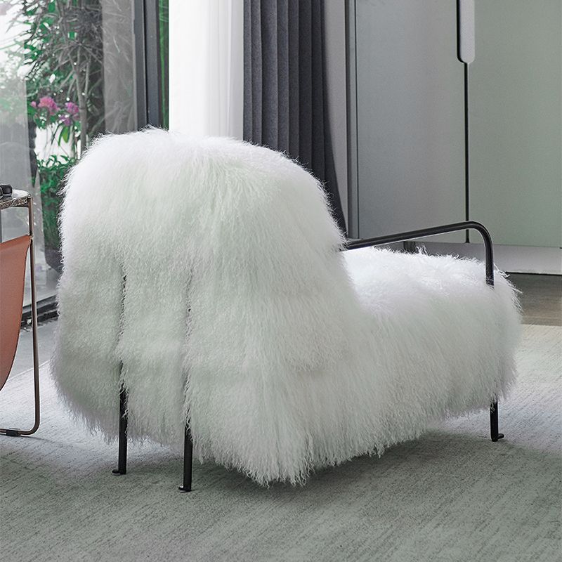 Contemporary 29.52 " Height White Wool Arm Chair for Bedroom Clearhalo 'Accent Chairs' 'accent_chairs' 'Chairs & Seating' 'furn' 'furn_accent_chairs' 'Furniture' 'Living Room Furniture' 1200x1200_c2223dd6-cd57-441d-98e9-72adefbea39b