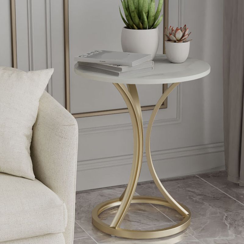 Glam Metal Side End Table Pedestal Round Sofa Side Accent Table Clearhalo 'Coffee & Accent Tables' 'End & Side Tables' 'end_side_tables' 'furn' 'furn_end_side_tables' 'Furniture' 'Living Room Furniture' 1200x1200_c2227ee4-9e68-4103-ac30-c0852510d37a
