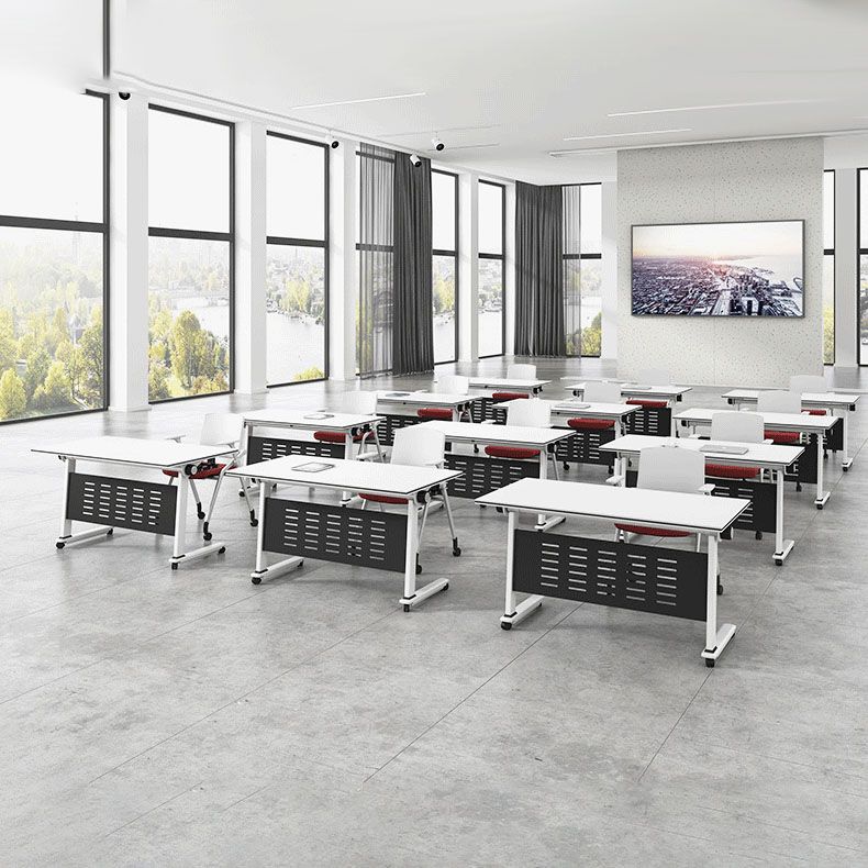 Contemporary Manufactured Wood Office Desk Rectangular Desk with Wheels Clearhalo 'furn' 'furn_office_desk' 'Furniture' 'Office Desks' 'Office Furniture' 'office_desk' 1200x1200_c2257430-a348-48fd-a508-2c4063b358d6