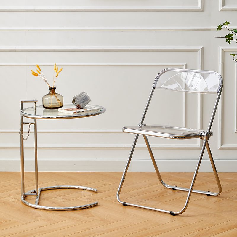 Modern Indoor-Outdoor Chair Home Metal Side Chair Folding Open Back Dining Side Chair Clearhalo ' kitchen&dining_furn' 'Dining Chairs' 'Dining Tables & Seating' 'dining_chair' 'furn' 'furn_dining_chair' 'Furniture' 'furniture_dining_chair' 'Kitchen & Dining Furniture' 'kitchen' 1200x1200_c225c026-ab6f-4ffc-8154-46e5cd4700a3