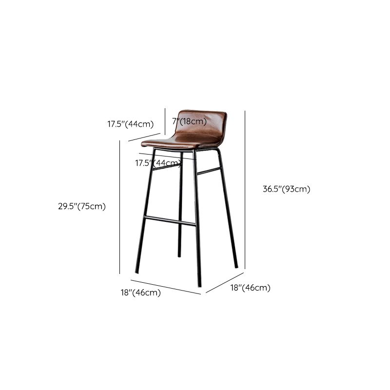 Modern Armless Counter Stool Iron Cafe Bar Stool with Seat and Pedal Clearhalo 'Bar Furniture' 'Bar Stools' 'bar_stools' 'furn' 'furn_bar_stools' 'Furniture' 'Kitchen & Dining Furniture' 1200x1200_c2265ff1-f179-4583-b982-61ad13dafa56