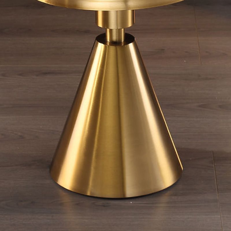 Contemporary Round Table Top End Table with Metal Pedestal Leg Clearhalo 'Coffee & Accent Tables' 'End & Side Tables' 'end_side_table' 'end_side_tables' 'furn' 'furn_end_side_tables' 'Furniture' 'furniture_end_side_table' 'Living Room Furniture' 1200x1200_c227f538-6833-444b-a14c-cbd451481de7