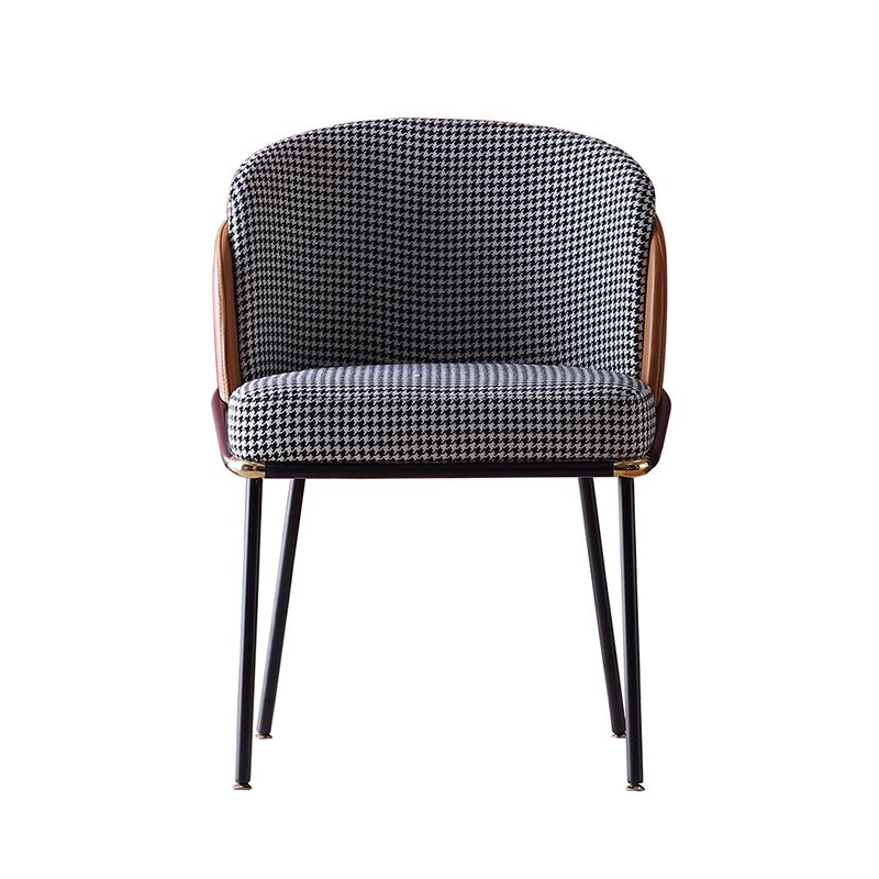 Contemporary Dining Chair Armless Dining Chair with Metal Legs for Kitchen